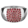 Silver ring with czech garnet, rhodium plated