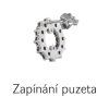Silver earrings with czech garnet, rhodium plated - spiral