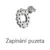 Silver earrings with czech garnet, rhodium plated