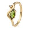 Gold ring with tourmaline and diamond