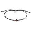 Silver woven bracelet with czech garnet, rhodium plated - number 7