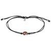 Silver woven bracelet with czech garnet, rhodium plated - number 6
