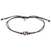 Silver woven bracelet with czech garnet, rhodium plated - number 5