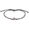 Silver woven bracelet with czech garnet, rhodium plated - number 4