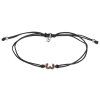Silver woven bracelet with czech garnet, rhodium plated - number 3