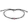 Silver woven bracelet with czech garnet, rhodium plated - number 2