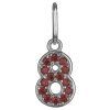 Silver pendant with czech garnet, rhodium plated - number 8
