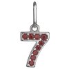 Silver pendant with czech garnet, rhodium plated - number 7