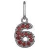 Silver pendant with czech garnet, rhodium plated - number 6