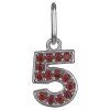 Silver pendant with czech garnet, rhodium plated - number 5