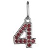 Silver pendant with czech garnet, rhodium plated - number 4