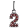 Silver pendant with czech garnet, rhodium plated - number 2