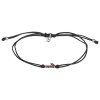 Silver woven bracelet with czech garnet, rhodium plated - number 1