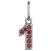 Silver pendant with czech garnet, rhodium plated - number 1