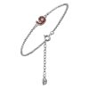 Silver bracelet with czech garnet, rhodium plated - number 9
