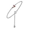 Silver bracelet with czech garnet, rhodium plated - number 7