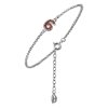 Silver bracelet with czech garnet, rhodium plated - number 6
