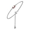 Silver bracelet with czech garnet, rhodium plated - number 3