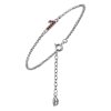 Silver bracelet with czech garnet, rhodium plated - number 1