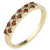 Gold ring with czech garnet and diamond
