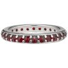 Silver ring with czech garnet, rhodium plated - line                                                