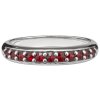 Silver ring with czech garnet, rhodium plated - line                                                