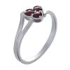 Silver ring with czech garnet, rhodium plated                                                       