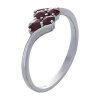 Silver ring with czech garnet, rhodium plated                                                       