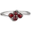 Silver ring with czech garnet, rhodium plated                                                       