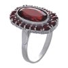 Silver ring with czech garnet, rhodium plated - oval                                                