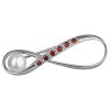 Silver brooch with czech garnet and pearl, rhodium plated - infinity                                