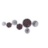 Silver brooch with czech garnet, rhodium plated - circle                                            