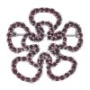 Silver brooch with czech garnet, rhodium plated - flower                                            