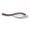 Silver brooch with czech garnet, rhodium plated - wave                                              