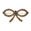Silver brooch with czech garnet, gold plated - bow                                                  