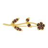 Silver brooch with czech garnet, gold plated - flower                                               