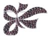 Silver brooch with czech garnet, rhodium plated - bow                                               