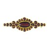 Silver brooch with czech garnet, gold plated - oval                                                 