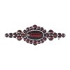 Silver brooch with czech garnet, rhodium plated - oval                                              