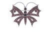 Silver brooch with czech garnet, rhodium plated, animal - butterfly                                 