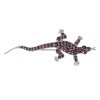 Silver brooch with czech garnet, rhodium plated, animal - gecko                                     