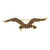 Silver brooch with czech garnet, gold plated, animal - bird                                         