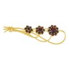 Silver brooch with czech garnet, gold plated - flower                                               