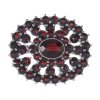 Silver brooch with czech garnet, rhodium plated - oval                                              