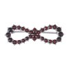 Silver brooch with czech garnet, rhodium plated - bow                                               