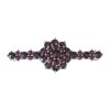 Silver brooch with czech garnet, rhodium plated - flower                                            