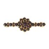 Silver brooch with czech garnet, gold plated - flower                                               