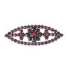 Silver brooch with czech garnet, rhodium plated - flower                                            