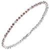 Silver bracelet with czech garnet, rhodium plated - line                                            