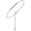 Silver bracelet with czech garnet, rhodium plated - line                                            